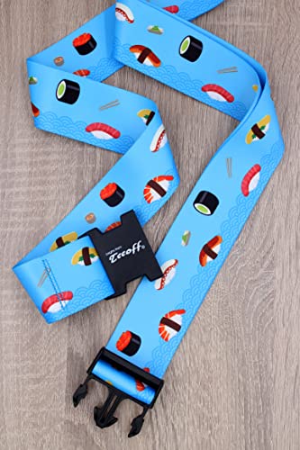 Teeoff Luggage Straps 2 Pack Suitcase Belts Travel Bag Accessories Adjustable (Sushi- 2 Pack) - color: Sushi-- 2 Pack