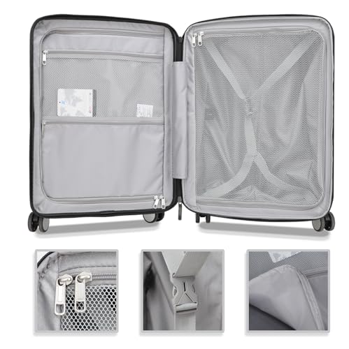 Carry On Luggage, Expandable Checked Luggage, 28 Inch PC Hardside Durable Suitcases with Spinner Wheels & TSA Lock, Green - color: Green, size: 28