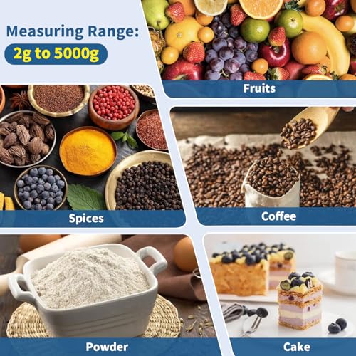 Folding Digital Kitchen Scale, Portable Food Scale, Travel Food Scale with LCD Display, Multiple Unit Conversion, Compact Small Scale for Measuring Intake of Healthy