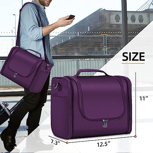 Buruis Extra Large Hanging Toiletry Bag for Women and Men, Purple - color: Purple, size: Extra Large