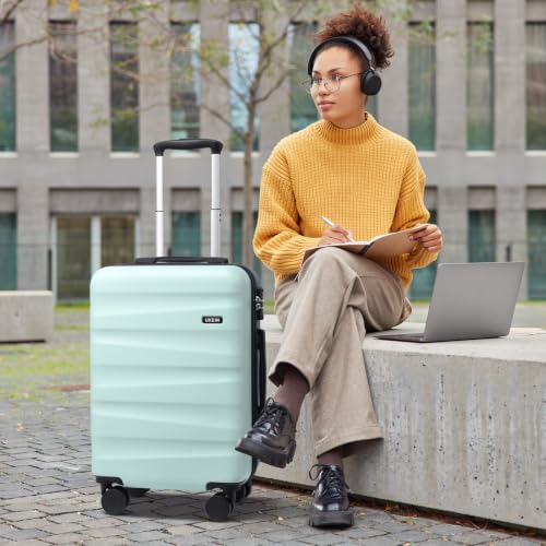 UKEIN Luggage Set with Backpack,Hardshell Carry On Luggage Airline Approved - color: Baby Blue