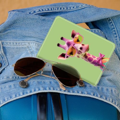 PU Leather Passport Holder Cover 5.9×4.3 Inch with Credit Card Slot and Boarding Pass Slot Combo Blocking Passport Holder Wallet Cover Case for Travel Boarding Essentials (Giraffe) - color: Giraffe