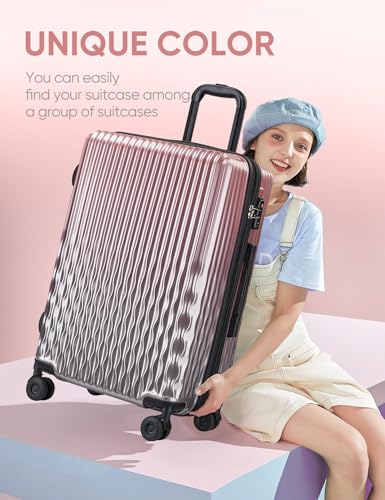 Tolino Luggage Sets 2 Piece (20/24 In),Expandable Suitcases with Wheels | Lightweight Gradient PC+ABS Hardshell | Smooth 360° Spinner Wheels | Expands 20% | TSA Lock - color: Galaxy Rose, size: 2 Sets(20In/24In)