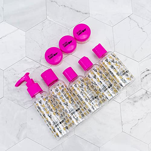 9 Piece TSA Approved Travel Bottle Set - BPA Free (Waves) - color: Waves