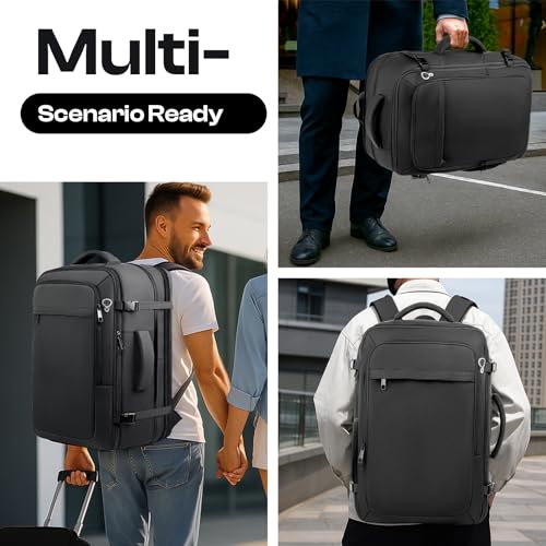 Carry on Backpack, Travel Friendly, Fits with 17.3 Laptop, Black - color: Black, size: XX-Large