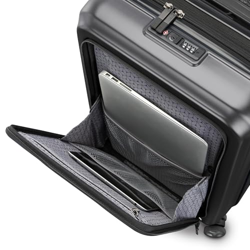 Samsonite 2 Piece Luggage Set with 21/28” Hardside Lightweight Octiv (Carry-On Pro with Front Pocket & Large Checked) Expandable, Four Spinner Wheels, Adjustable Handle, TSA Approved Lock - Black - color: Stealth Black, size: 2-Piece Set (Pro 21 with Fron