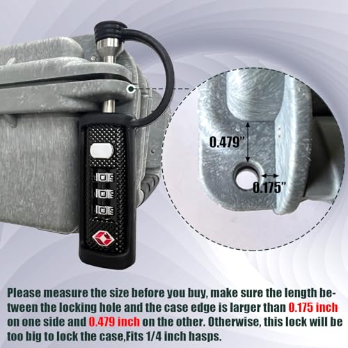 LAFENLIN TSA Padlock 4-Pack for Hard Gun Cases, 3-Dial Combo Lock, Black | TSA-approved Gun Case Lock for Rifle & Pistol Cases (No Key). Sturdy Alloy Body, Cut-resistant Steel Shaft, Weatherproof - color: Black