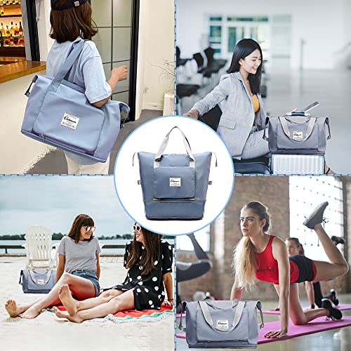 Large Capacity Foldable Travel Bag - color: Blue