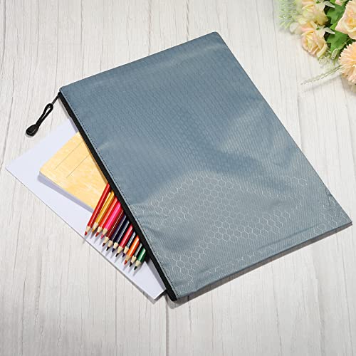 PATIKIL Waterproof Zipper File Bags 2 Pack B4 Document Storage Folders Bills Pencil Pouch for Office Travel, Gray - color: Gray