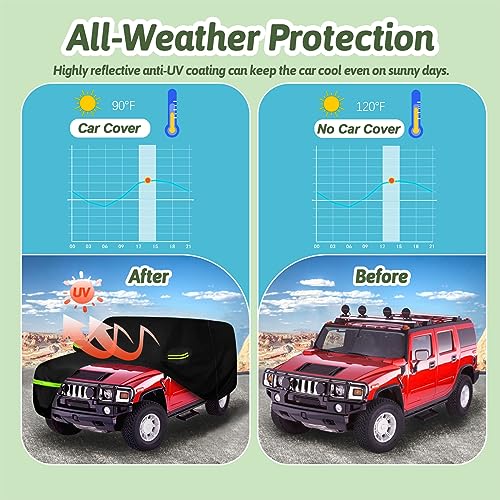 6 Layers Custom Car Cover Waterproof for Hummer H2 SUV 2002-2009 - size: H2 Cover