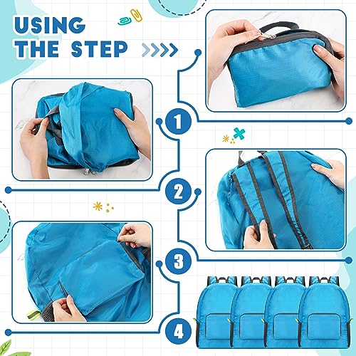 Eccliy Backpacks Bulk 17 Inch Lightweight Foldable Travel,Blue - color: Blue