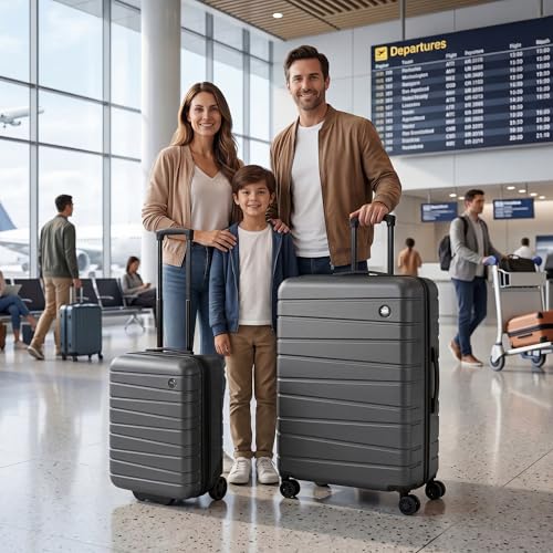 2-Piece Set(16/30in) Hardshell Suitcase w/Wheels,NO LOCK - color: Grey, size: 2-Piece Set (16"/30'')