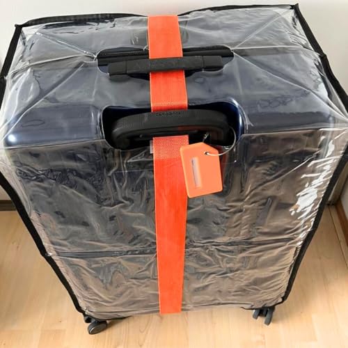 3 Pcs Luggage Protector Suitcase Cover, 20" 24" 28" Plastic Covers, TSA Approved Transparent Waterproof Suitcase Sleeve
