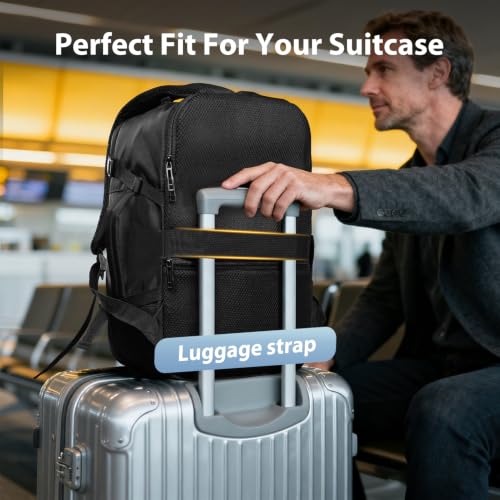 Fmeida Personal Item Travel Bag Flight Approved Underseat Carry On Backpack - color: Black, size: Small