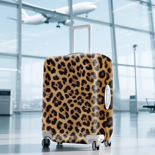 ANNA QUEEN Travel Luggage Cover Suitcase Protector Suitcase Cover Anti-Scratch,Stretchable Bag Cover Washable Durable Polyester - color: Leopard print, size: S(fits 20-22inch suitcase)