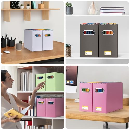 BALEINE 1PK File Organizer Box, Cardboard File Folder Organizer with Handle - color: Brown, style: 1PK (Slim)
