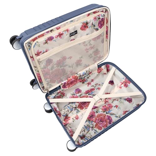 Jessica Simpson Countryside 21" Expandable 8-Wheel Spinner Carry On Luggage Suitcase, Oceanview - color: Oceanview, size: Carry-On