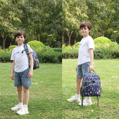 FlowFly Kids Backpack for Toddler Boys Girls, Simple Lightweight Bookbag for Daycare Kindergarten Elementary School Travel, Small Modern Bag (Medium 15'', Astronaut) - color: Astronaut, style: Kids Medium: 12l