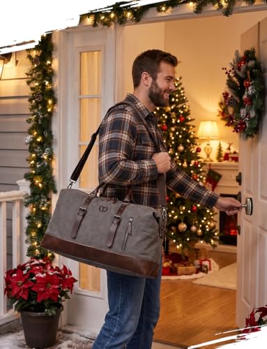 Personalized Mens Duffle Bag Travel Weekender Overnight Bags Brown Letter T - color: Brown T