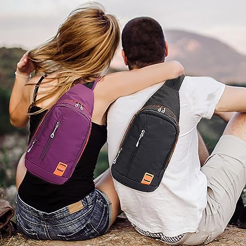 Peicees Small Sling Backpack Waterproof Unisex Shoulder Bag Chest Crossbody Daypack - color: 2_rose Red, size: Small