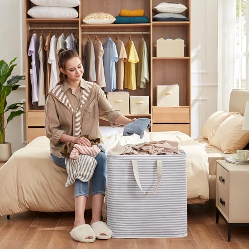Lifewit 90L Large Laundry Baskets, Laundry Hampers Bags, 2 Pack, Grey - color: Grey, size: 90L