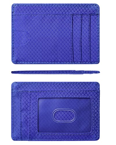 Artpaxy 남성 및 여성용 슬림 지갑, 여행용 미니멀리스트 전면 포켓 카드 홀더, RFID 차단, 신분증, 현금 및 신용 카드용 방수 나일론 지갑, 코발트 블루, 미니멀리스트 - color: 코발트 블루