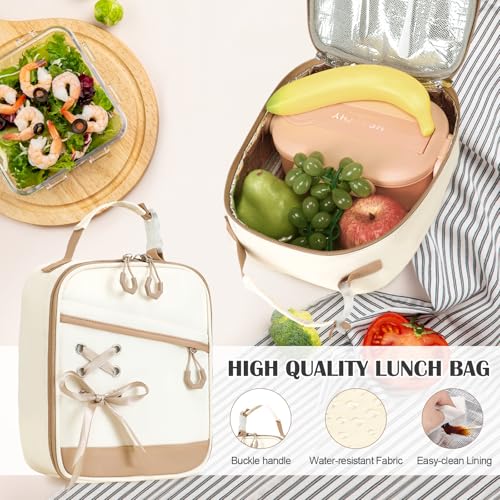 DIGOBAY Backpacks for Girls 3PCS School Backpack Lunch Box Pencil Pouch - color: Khaki