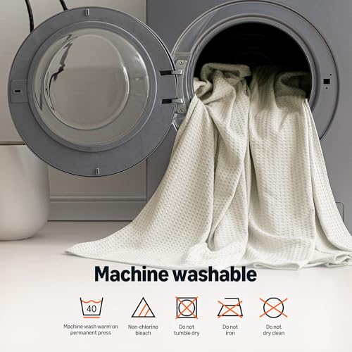 Amazon Basics Waffle 100% Viscose from Bamboo Blanket, Twin XL, Beige - color: Beige, size: Twin XL