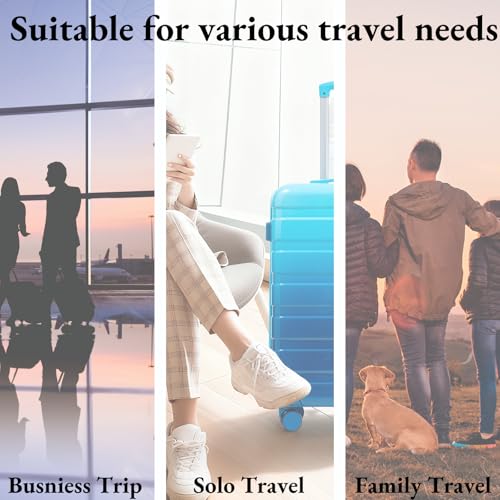 3-Piece Luggage Set 20/24/28’’ Hard-shell with 360° Spinner Wheels, Gradient Color Suitcase with Combination Lock, Lightweight PC Material, (Navy+ Light Blue) - color: Blue-Navy Gradient, size: 3-Piece Set(20''&24''&28'')