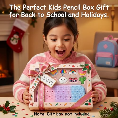 Pencil Case Pouch for Girls Aesthetic Cute Pencil Bags Box with Zipper - color: Cotton Candy