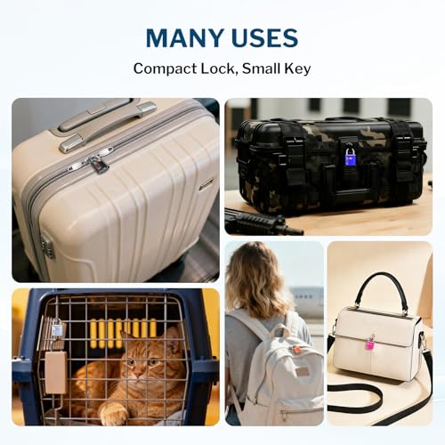 Forge Small TSA Approved Luggage Locks: Ultra Secure Dimple Key Travel Locks Alloy Body, for Luggage, Travel Cases, Backpacks, Red 4 Pack. - color: Red 4 Pack
