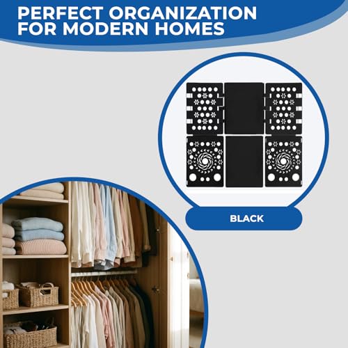 2 Pack Shirt Folding Board Laundry Organizer, Clothes Folding Board, Laundry Folding Table, Plastic Durable Fast Easy Magic Flip T Shirts Dress Pants Towels Adult (Black) - color: 2 Black