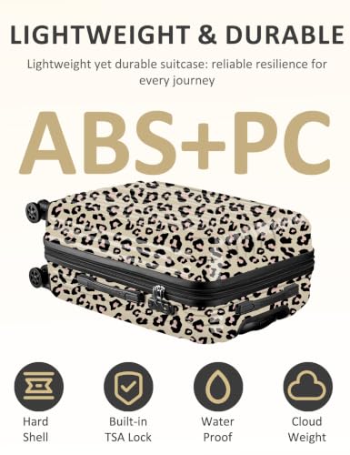 Expandable Carry on Luggage Suitcase with Wheels - color: Cheese Cheetah, size: S(20In Carry-on)