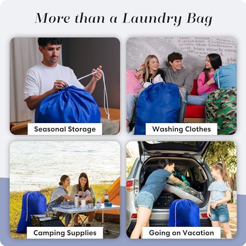 Handy Laundry Bags Nylon Extra Large - Heavy Duty - 2-Pack, Royal Blue - color: Royal Blue