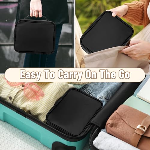 Yotako Black Velvet Travel Jewelry Binder with Clear Zipper Storage Case - color: Black