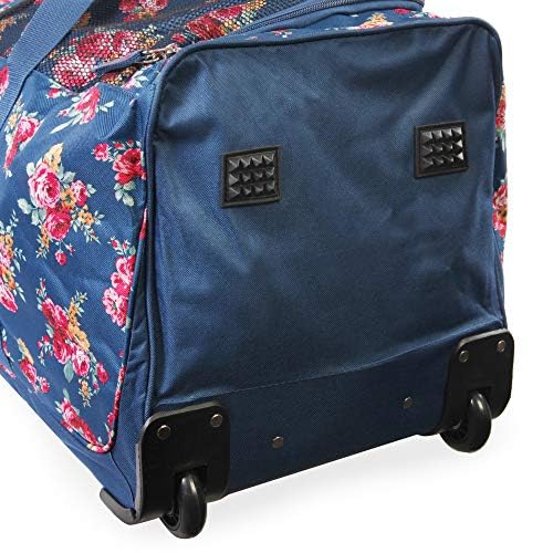 Pacific Coast Signature Women's 32" Large Rolling Duffel Bag, Rose Garden Navy One Size - color: Rose Garden Navy