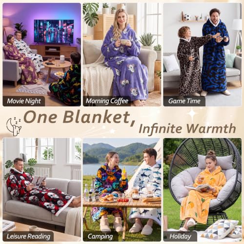 Capecage Long Wearable Blanket Hoodie with Big Pocket,Gift for Women or Men - color: Pumpkin
