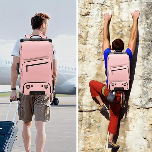 Backpack for Traveling On Airplane,Expandable Carry On Laptop Backpack for Men and Women,Outdoor Travel Bag,Pink - color: Pink