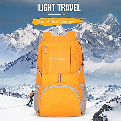 ZOMAKE Lightweight Packable Backpack 35L, Water Resistant Foldable Day Pack - color: C-yellow