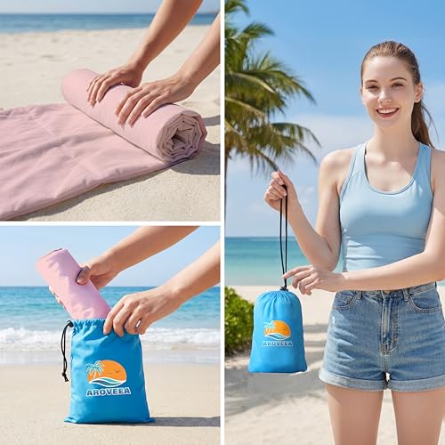 Aroveea Beach Blanket Waterproof Sandproof 78''X81''/10'X9' Oversized Mat - color: 핑크, size: 9'x10'