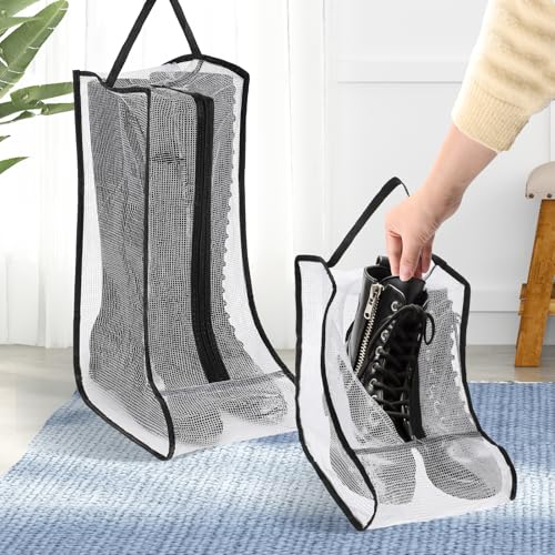 2 Set Boot Storage Bag, Portable Boots Protector Travel Shoes Bag - size: Tall/Short