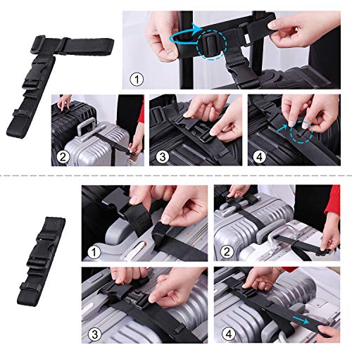 Vigorport Luggage Connector Straps for Suitcase, Add A Bag Suitcase Belt - size: 1.25''W - Large