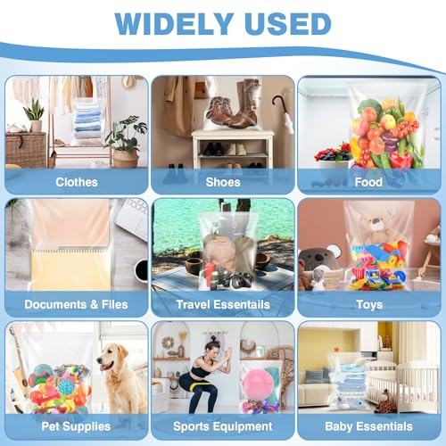 20 Count 16" x 18" Large 3 Gallon Plastic Zipper Storage Bags, 3 Gallon Clear Reclosable Storage Bags Great for Clothes, Shoes, Travel (4.72 Mil Thick) - size: 3 Gallon (20 Count)