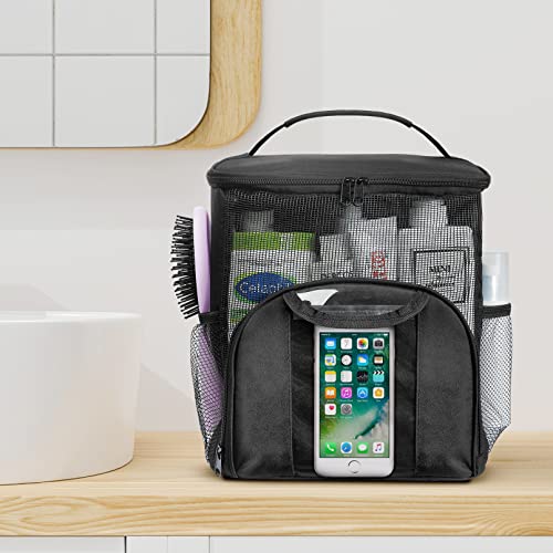 Attmu Mesh Shower Caddy Portable Dorm Room Essentials, Toiletry Tote Bag - color: Black