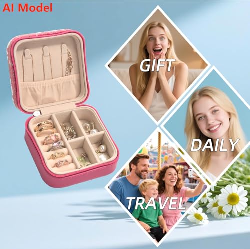 shunmei Mini Travel Jewelry Box, Personalised Pattern, Four Cats - style: Four Cats