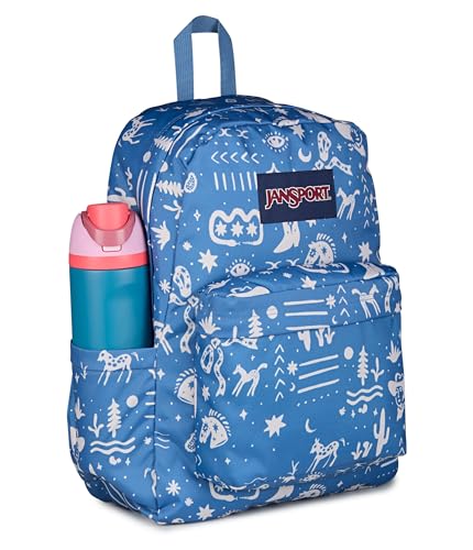 JanSport SuperBreak Plus Backpack - color: Yeehaws/Horses Blue