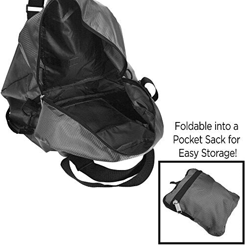 DALIX Foldable Travel Bag Packable Duffle Duffel Bag Carry On Gray
