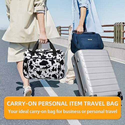 Underseat Carry On Luggage Bag, Lightweight Travel Tote Bag for Travel - color: Cow pattern, size: 16IN