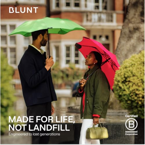 BLUNT Metro Windproof Travel Umbrella - 39" Compact Umbrella for Wind and Rain, Portable, Heavy Duty, UV Protection - color: Red