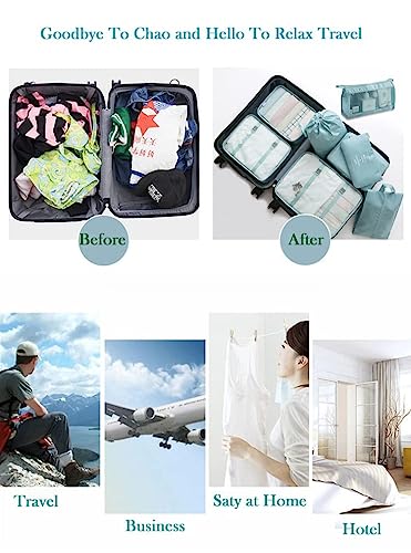 Travel Packaging Cube,8-piece set of travel cube, Foldable luggage Storage Bag, lightweight luggage Storage Bag (Pink)